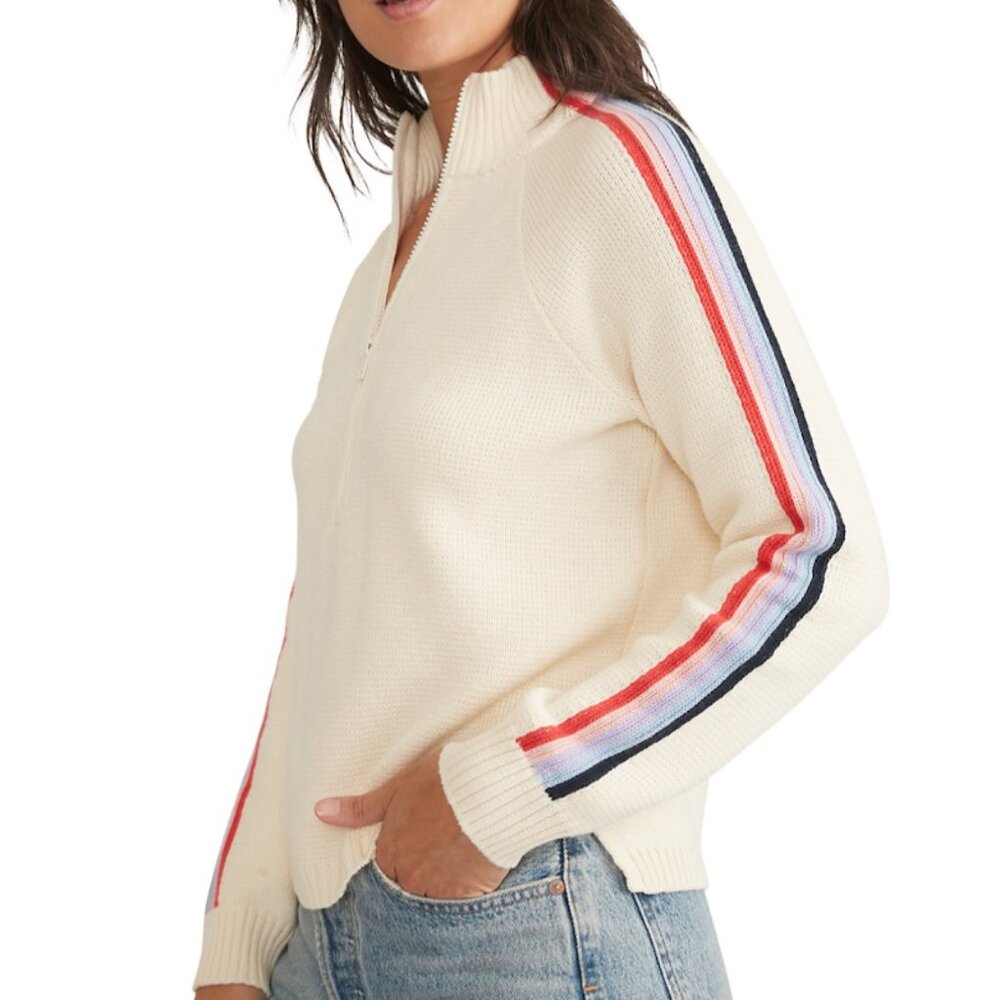 NWT Marine Layer Archive Sweater Womens Size XL Ivory Archive Invierno 1/4 Zip - Picture 2 of 7